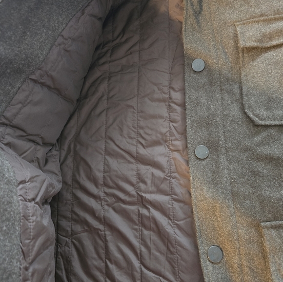 Banana Republic Green Wool Blend Winter Jacket Men Coat Hoodie Green Rare Heavy - Picture 9 of 16